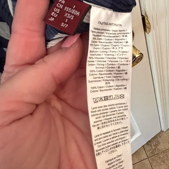 Comptoir Des Cottoniers Blue & White Checked w/ Slip Dress Women’s XS/S - Picture 4 of 7